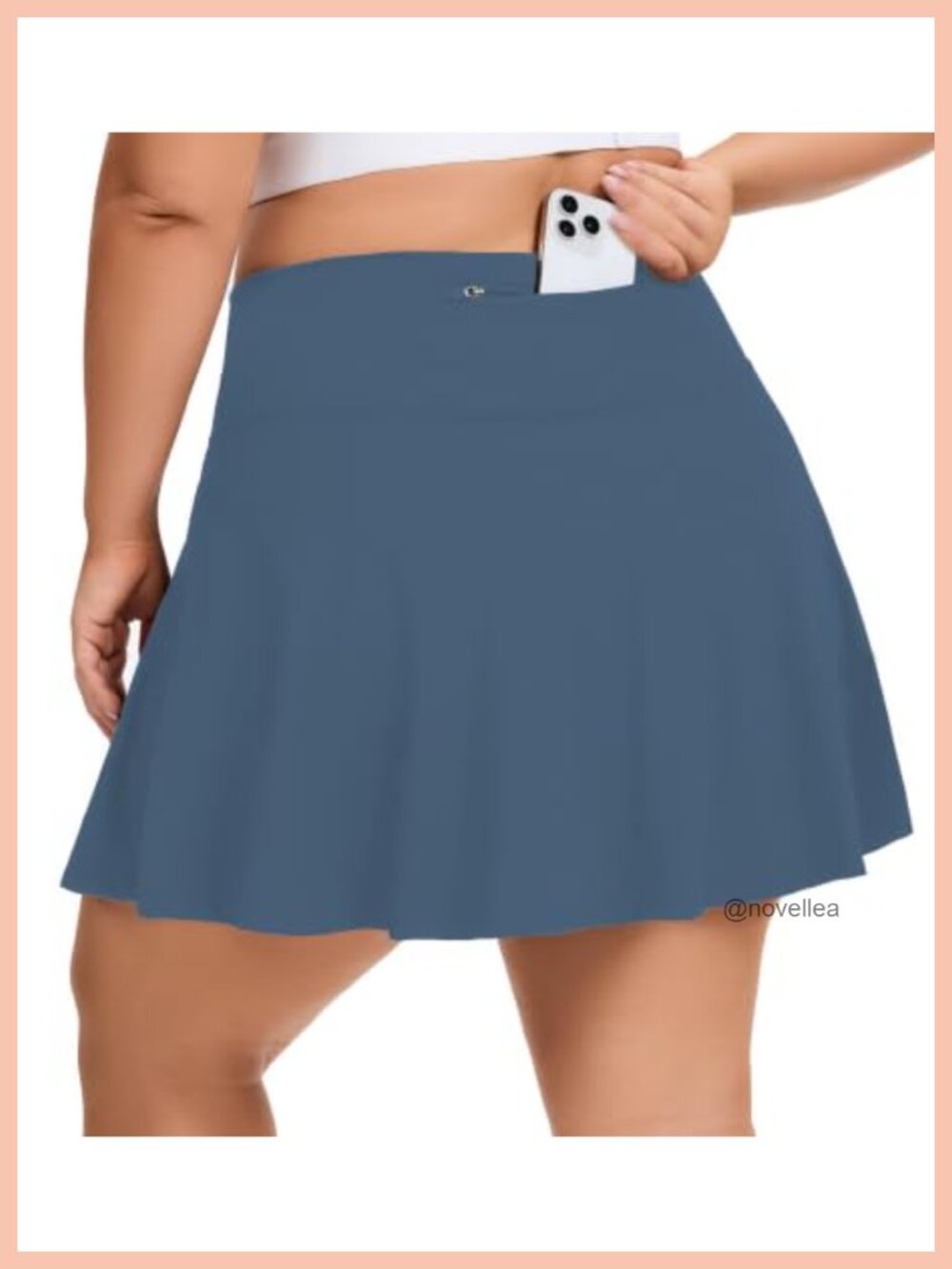 Plus Size High Waisted Tennis Golf Skort with Inner Shorts & Pockets